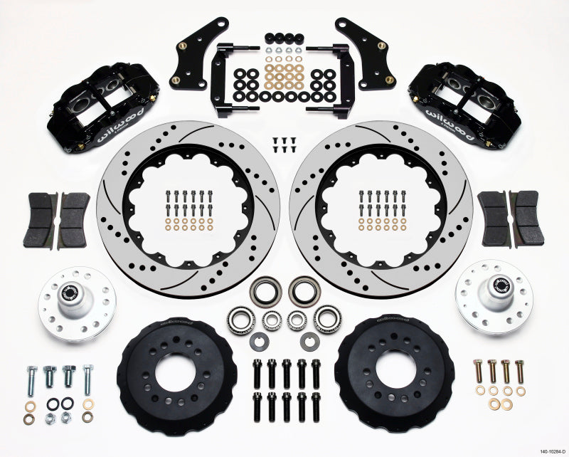 Wilwood Narrow Superlite 6R Front Hub Kit 14.00in Drilled Large GM 57-70 Drop Spindle Wilwood
