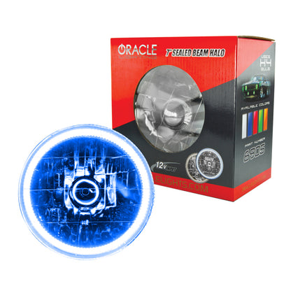 Oracle Pre-Installed Lights 7 IN. Sealed Beam - Blue Halo - eliteracefab.com