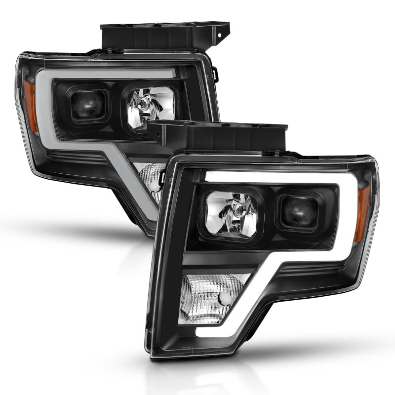 ANZO 2009-2014 Ford F-150 Projector Light Bar H.L Black Amber - eliteracefab.com