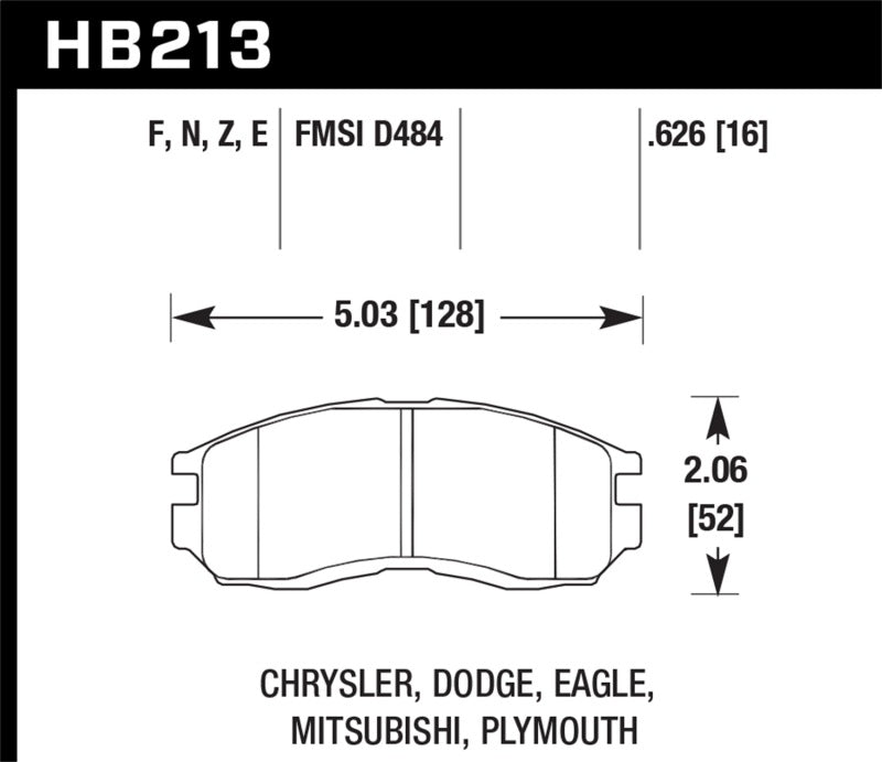 Hawk Performance Ceramic Front Brake Pads - HB213Z.626