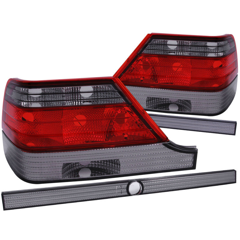 ANZO USA Mercedes Benz S Class W140 Taillights Red/Smoke; 1995-1999 - eliteracefab.com