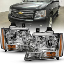 Load image into Gallery viewer, ANZO 2007-2014 Chevy TahOE Crystal Headlight Chrome Amber(OE) - eliteracefab.com