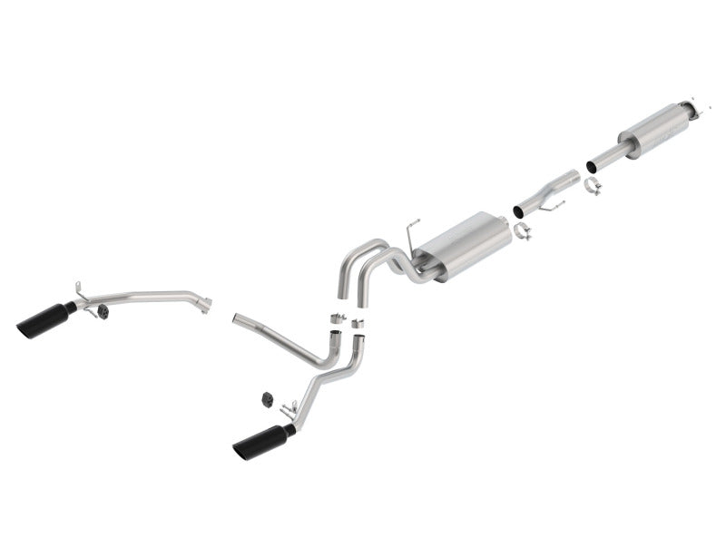 Borla 11-14 Ford F-150 5.0L Stainless Steel S-Type Catback Exhaust - 4in Tips Single Split Rear Exit - eliteracefab.com