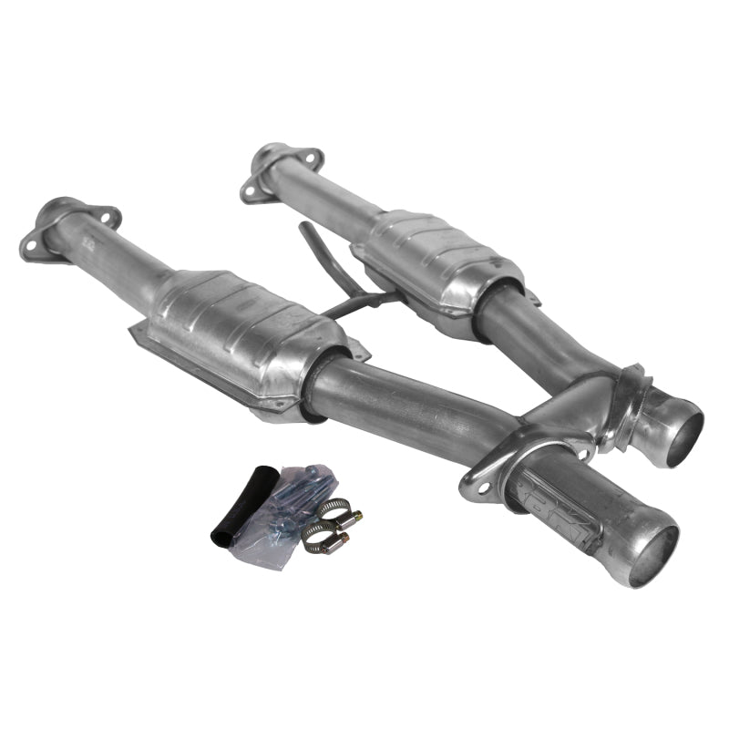 BBK 79-93 Mustang 5.0 Short Mid H Pipe With Catalytic Converters 2-1/2 For BBK Long Tube Headers BBK