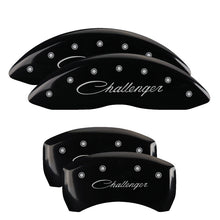 Load image into Gallery viewer, MGP 4 Caliper Covers Engraved Front &amp; Rear Magnum Black finish silver ch MGP