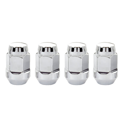 McGard Hex Lug Nut (Cone Seat Bulge Style) M12X1.5 / 3/4 Hex / 1.45in. Length (4-Pack) - Chrome - eliteracefab.com