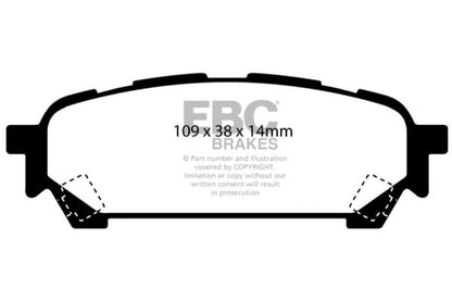 EBC 04-06 Saab 9-2X 2.0 Turbo Yellowstuff Rear Brake Pads - eliteracefab.com