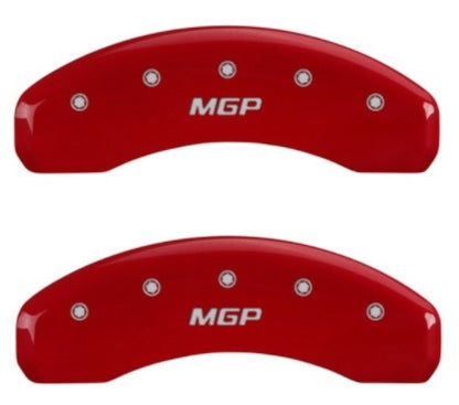 MGP 2 Caliper Covers MGP Red Finish Silver Characters 2018 Chevrolet Tahoe MGP
