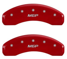 Load image into Gallery viewer, MGP 2 Caliper Covers MGP Red Finish Silver Characters 2018 Chevrolet Tahoe MGP