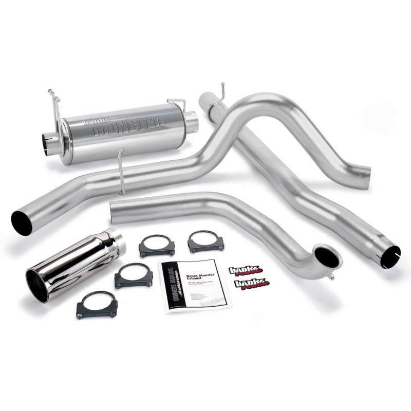 Banks Power 00-03 Ford 7.3L / Excursion Monster Exhaust System - SS Single Exhaust w/ Chrome Tip - eliteracefab.com