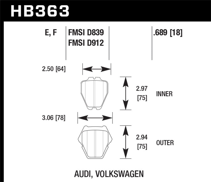 Hawk Performance Blue 9012 Front Brake Pads - HB363E.689