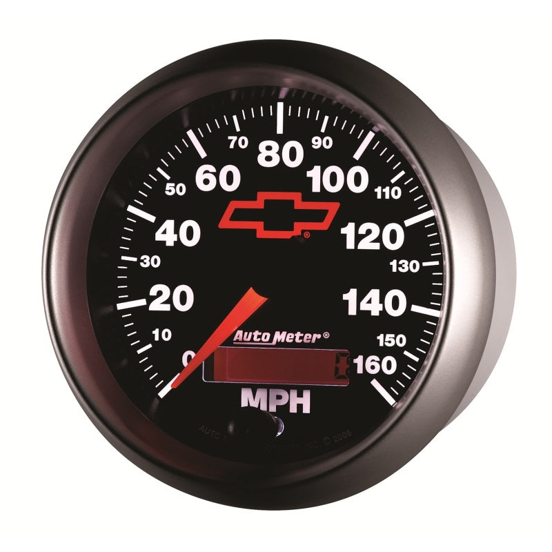 Autometer Speedometer 3-3/8in, 0-160 MPH, Elec. Programmable - Bowtie Black 3688-00406