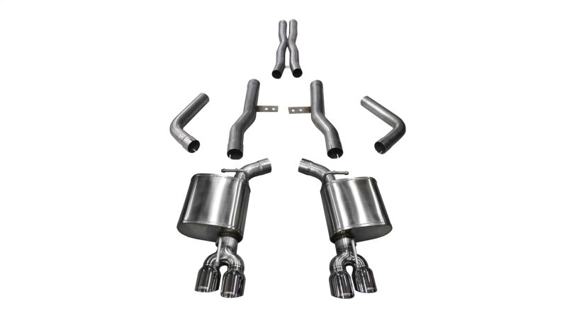 Corsa 17-18 Dodge Challenger 5.7L V8 Xtreme Cat-Back Dual Rear Exit w/3.5in Polished Tips - eliteracefab.com