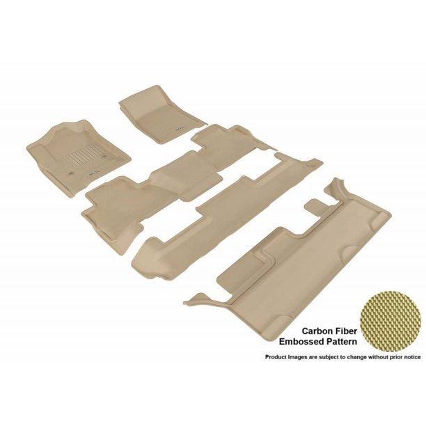 3D MAXpider 2015-2020 GMC Yukon Kagu 1st & 2nd & 3rd Row Floormats - Black - eliteracefab.com