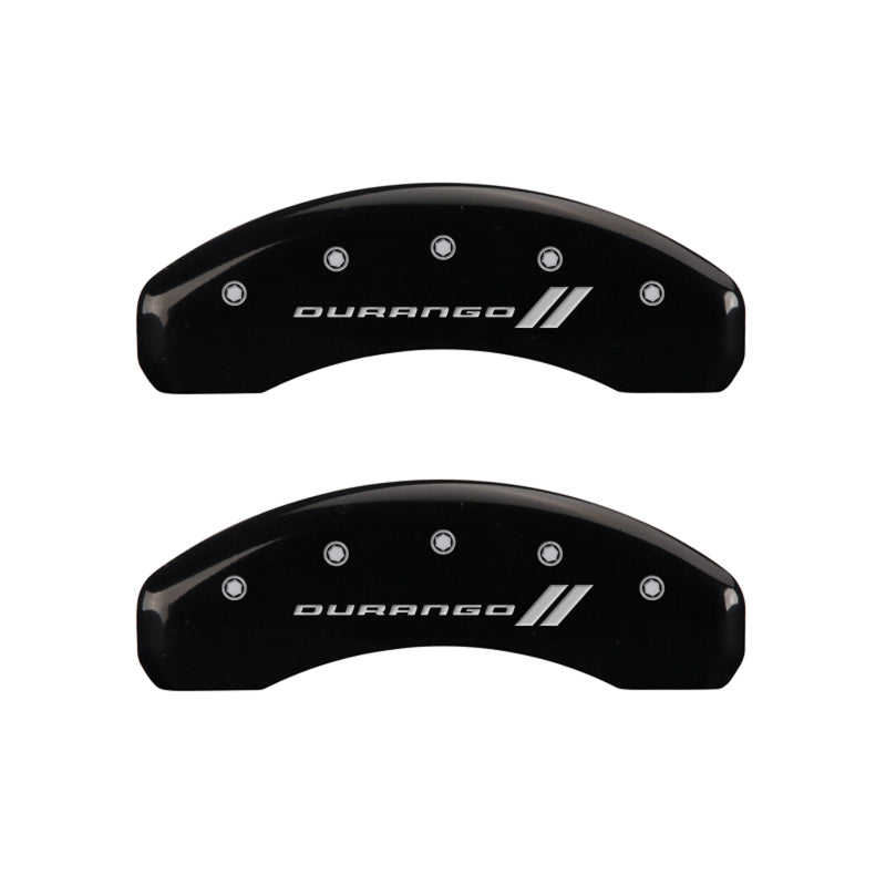 MGP 4 Caliper Covers Engraved Front & Rear With stripes/Durango Black finish silver ch MGP