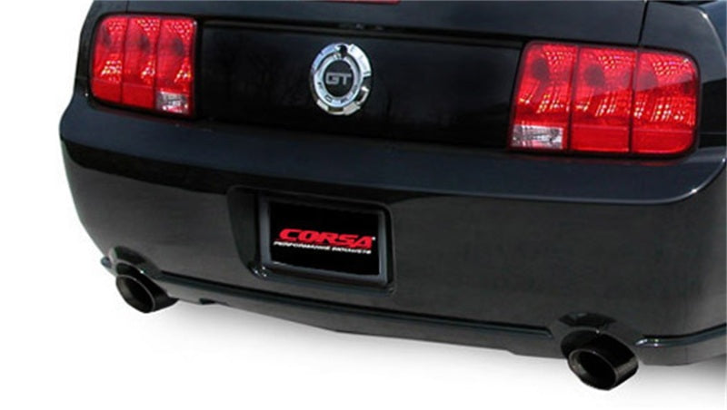 Corsa 05-10 Ford Mustang Shelby GT500 5.4L V8 Black Sport Axle-Back Exhaust - eliteracefab.com