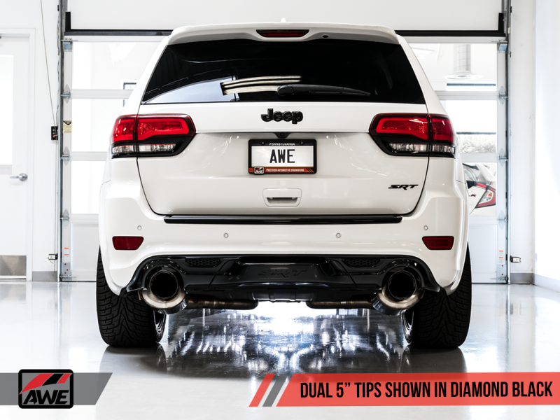 AWE Tuning 2020 Jeep Grand Cherokee SRT Track Edition Exhaust - Diamond Black Tips - eliteracefab.com