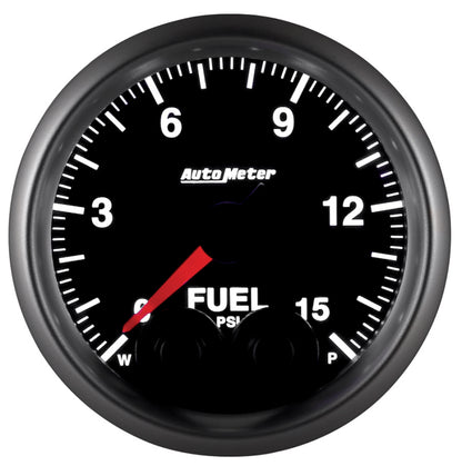 AutoMeter Gauge Fuel Press 2-1/16in. 15PSI Stepper Motor W/Peak & Warn Elite 5667