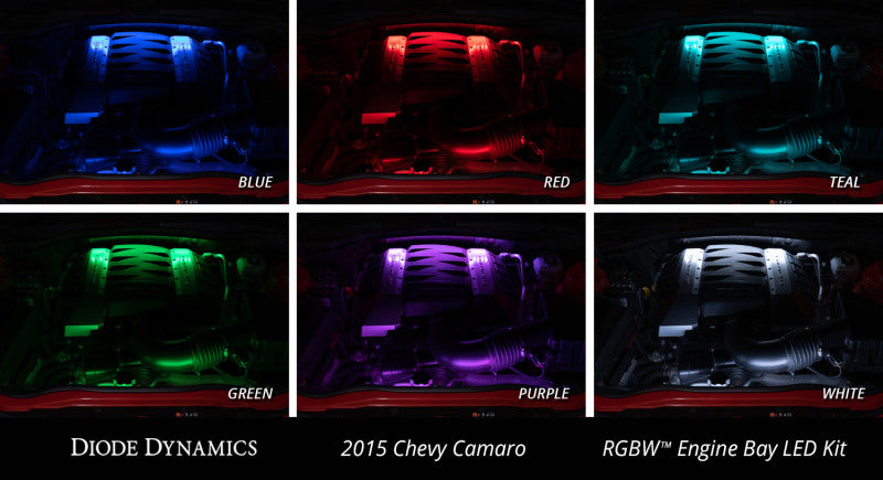 Diode Dynamics RGBW Engine Bay Strip Kit 2pc Multicolor Diode Dynamics