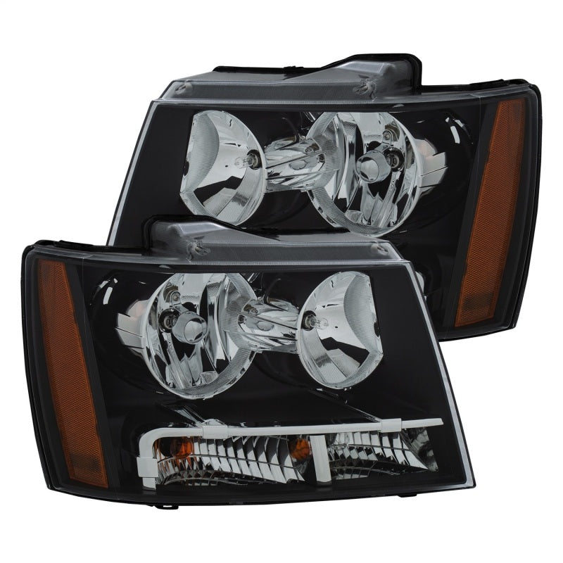 ANZO 2007-2014 Chevrolet Tahoe/Suburban Crystal Headlights Black - eliteracefab.com