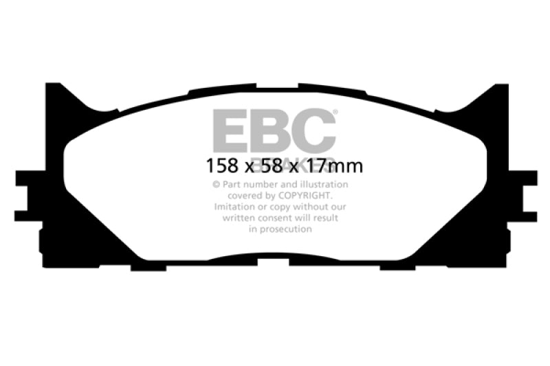 EBC 13+ Lexus ES300h 2.5 Hybrid Ultimax2 Front Brake Pads - eliteracefab.com