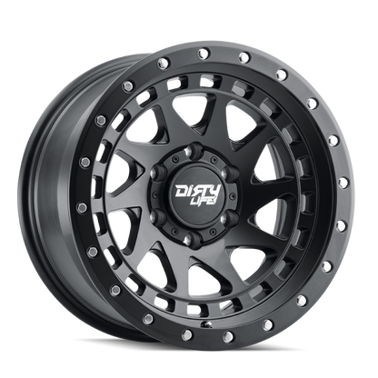 Dirty Life 9311 Enigma Pro 17x9/6x139.7 BP/-12mm Offset/106mm Hub Matte Black Wheel - Beadlock Dirty Life