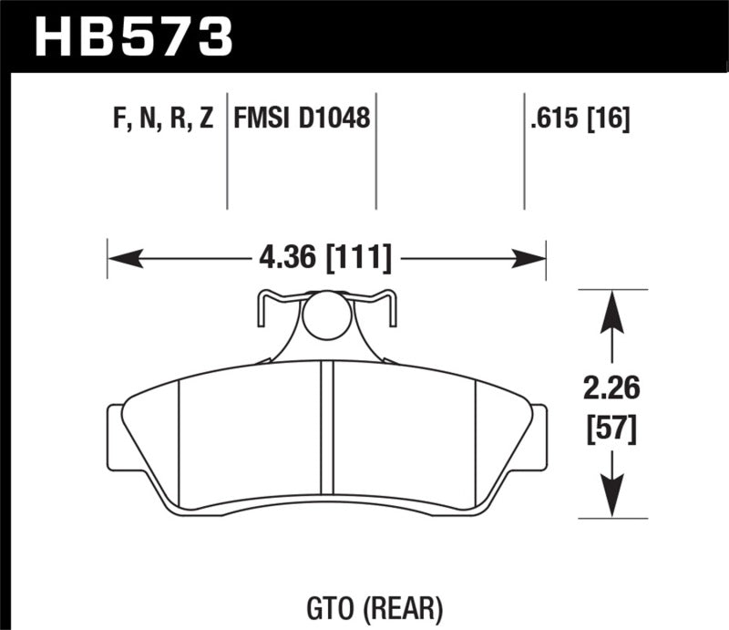 Hawk Performance HPS 5.0 Rear Brake Pads - HB573B.615