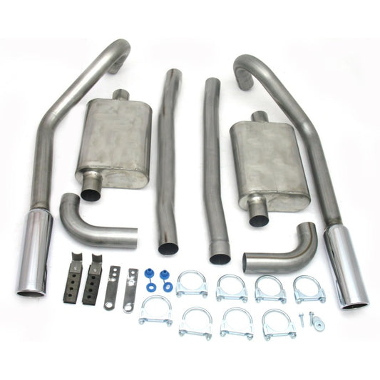 JBA 65-70 Ford Mustang 260-428 409SS Dual Turn Down Under Rear Valance Header Back Exhaust JBA