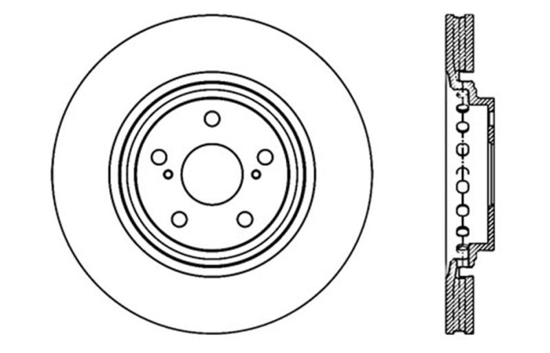 StopTech Sport Drilled & Slotted Rotor - Front Left - eliteracefab.com