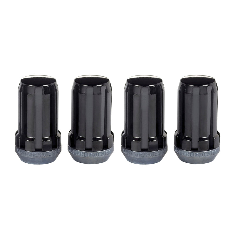 McGard SplineDrive Lug Nut (Cone Seat) M14X1.5 / 1.648in. Length (4-Pack) - Black (Req. Tool) - eliteracefab.com