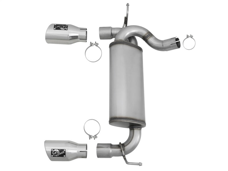 aFe Rebel Series 2.5in 409 SS Axle-Back Exhaust w/Polished Tips 07+ Jeep Wrangler (JK) V6 3.6L/3.8L - eliteracefab.com