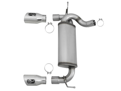 aFe Rebel Series 2.5in 409 SS Axle-Back Exhaust w/Polished Tips 07+ Jeep Wrangler (JK) V6 3.6L/3.8L aFe