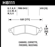 Load image into Gallery viewer, Hawk Performance ER-1 Front Brake Pads - HB111D.610