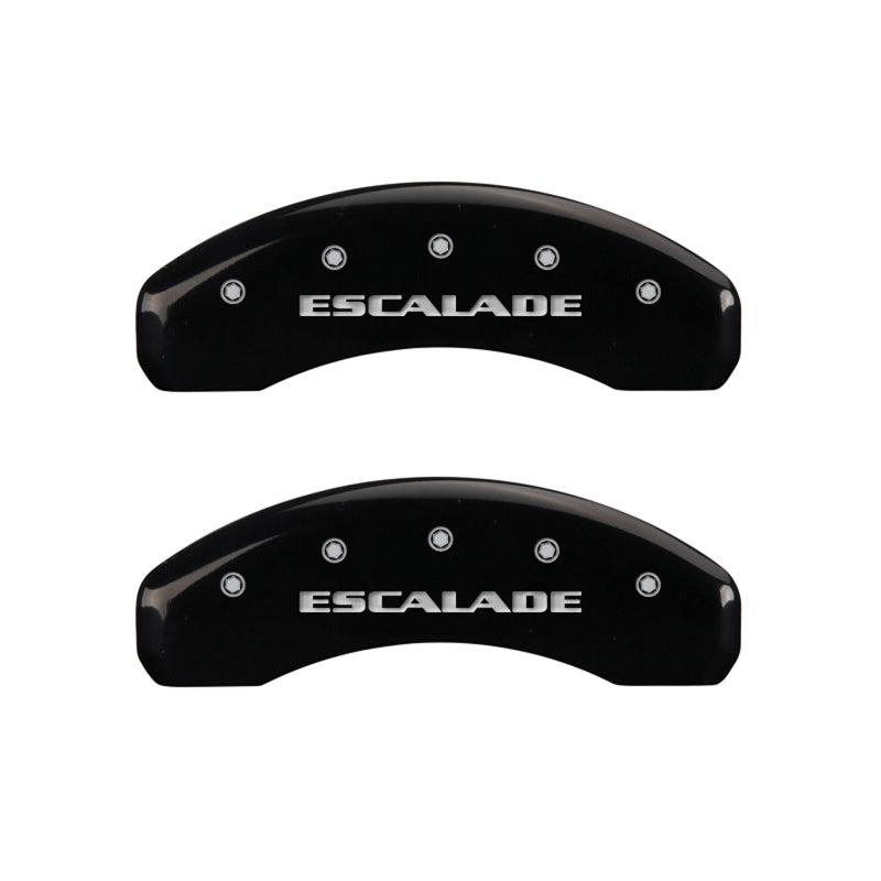 MGP 4 Caliper Covers Engraved Front & Rear Escalade Black finish silver ch - eliteracefab.com