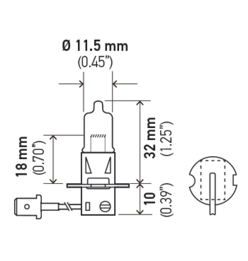 Hella H3 Halogen Bulb *Must Order Qty 10* - eliteracefab.com