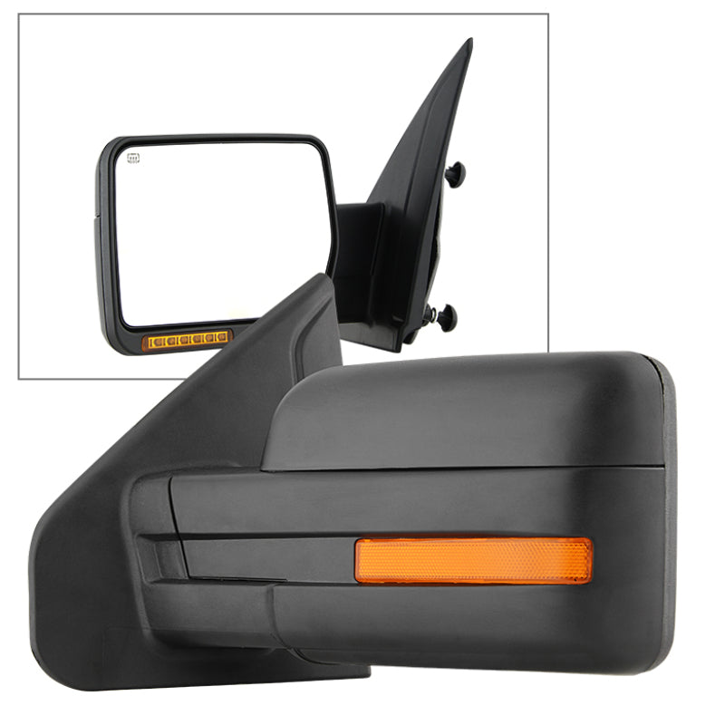 Xtune Ford F150 07-14 Power Heated Amber LED Signal OE Mirror Left MIR-03349EH-P-L - eliteracefab.com