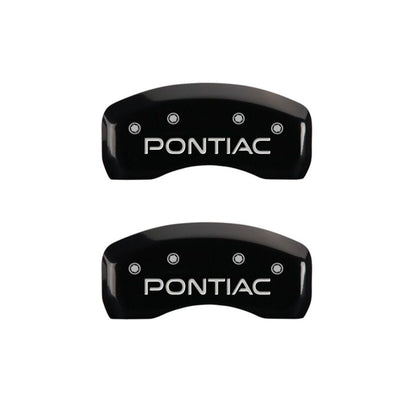 MGP 4 Caliper Covers Engraved Front & Rear Pontiac Black Finish Silver Char 2004 Pontiac GTO MGP