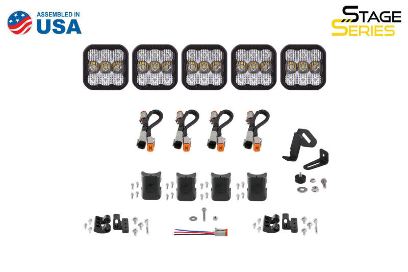 Diode Dynamics SS5 Pro Universal CrossLink 5-Pod Lightbar - Yellow Driving