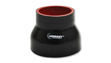Load image into Gallery viewer, Vibrant 4 Ply Reinforced Silicone Transition Connector - 3.25in I.D. x 4in I.D. x 3in long (BLACK) - eliteracefab.com