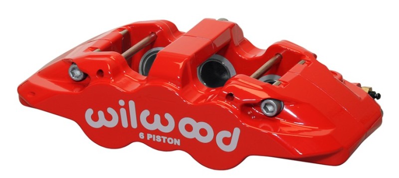 Wilwood Caliper-Aero6-R/H - Red 1.62/1.12/1.12in Pistons 1.25in Disc Wilwood