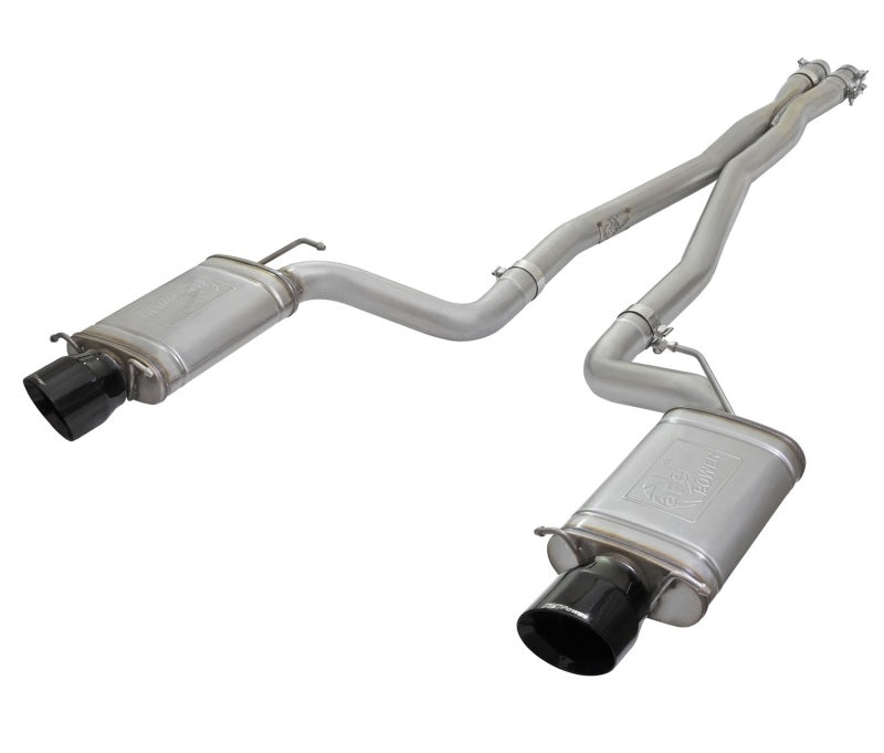 aFe Mach Force-Xp 3in CB Stainless Steel Dual Exhaust System w/ Black Tips 09-15 Cadillac CTS-V aFe