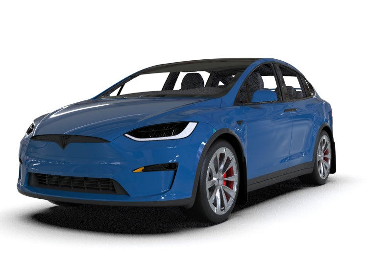 Rally Armor 2022 Tesla Model X Black UR Mud Flap w/ Blue Logo - eliteracefab.com