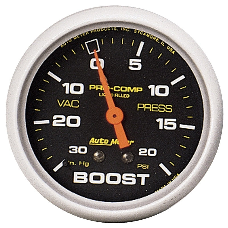 Autometer Pro-Comp 30 In Hg/20 PSI Liquid Filled Mechanical Boost Gauge 5401