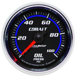 AutoMeter GAUGE; OIL PRESSURE; 2 1/16in.; 100PSI; MECHANICAL; COBALT