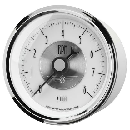 Autometer Prestige Pearl Series - Tachometer 3 3/8in 8K RPM In-Dash 2098