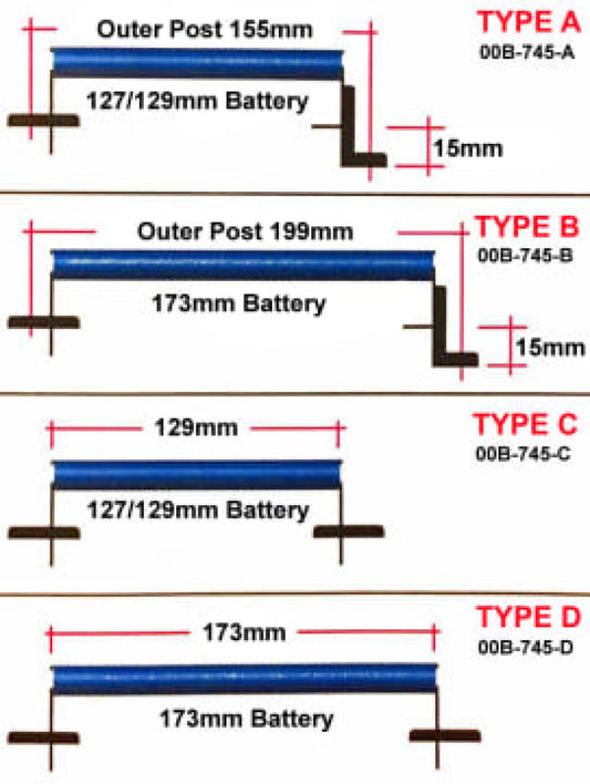 Cusco 173mm D-Type Battery Tie Down - Aluminum Blue Cusco