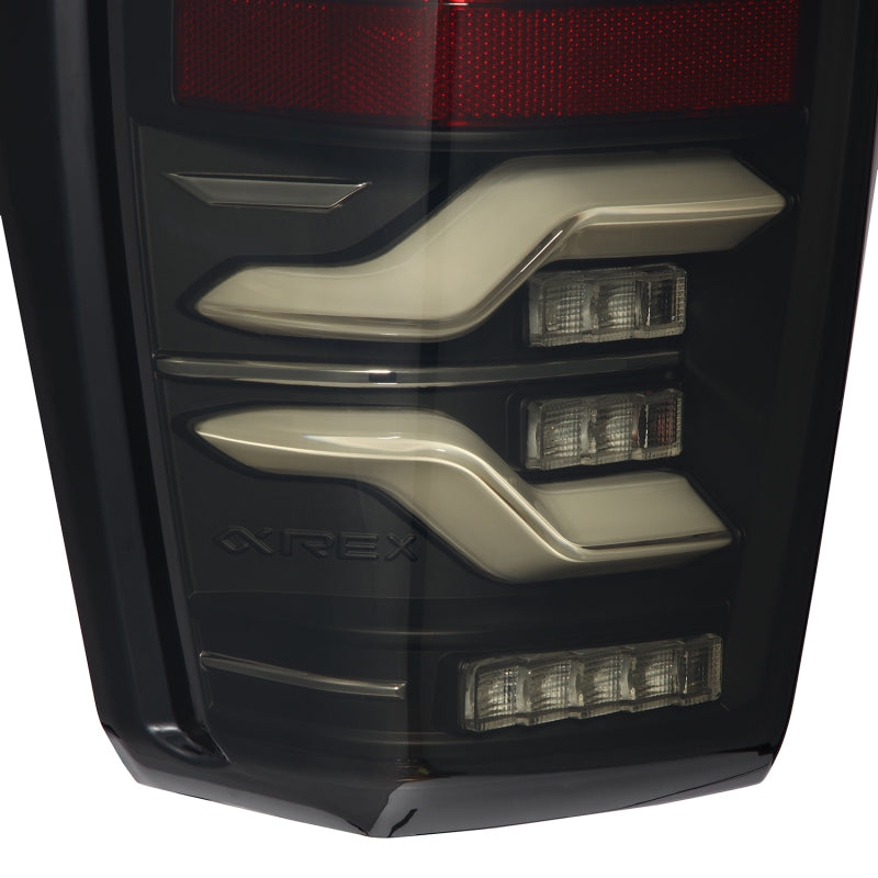 AlphaRex 16-21 Toyota TacomaLUXX LED Taillights Blk w/Activ Light/Seq Signal - eliteracefab.com