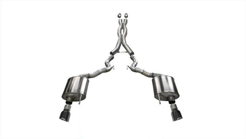 Corsa 15-16 Ford Mustang GT Convertible 5.0L V8 Black Xtreme Dual Rear Exit Exhaust - eliteracefab.com