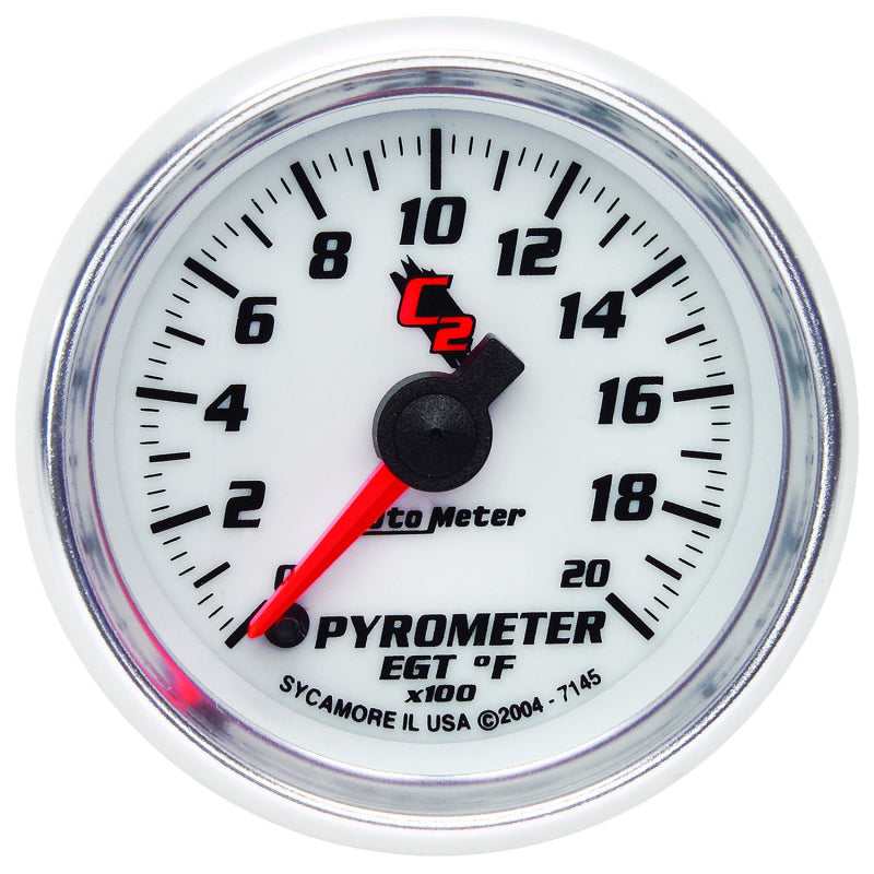 Autometer C2 52mm 2000 Deg F Electronic EGT Pyrometer Gauge 7145