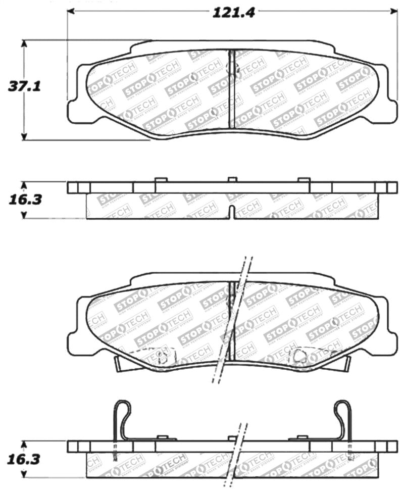 STOPTECH PERFORMANCE 04-08 CADILLAC XLR/XLR-V / 97-10 CHEVROLET CORVETTE REAR BRAKE PADS, 309.07320 - eliteracefab.com